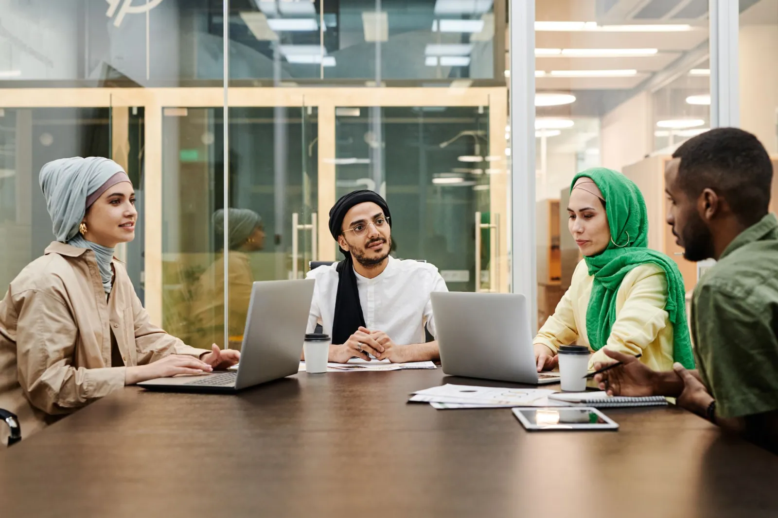 A career services adviser meeting with a student